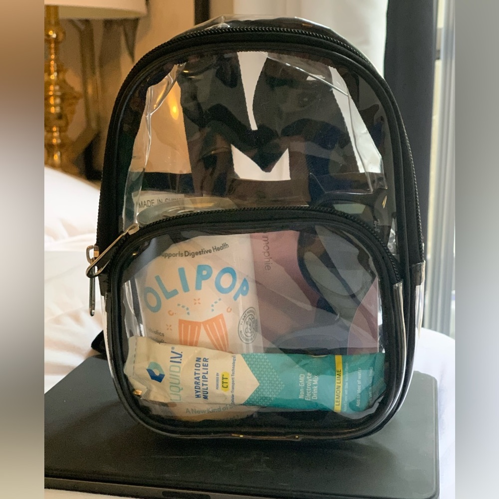 Clear see-thru mini backpack for adults or kids